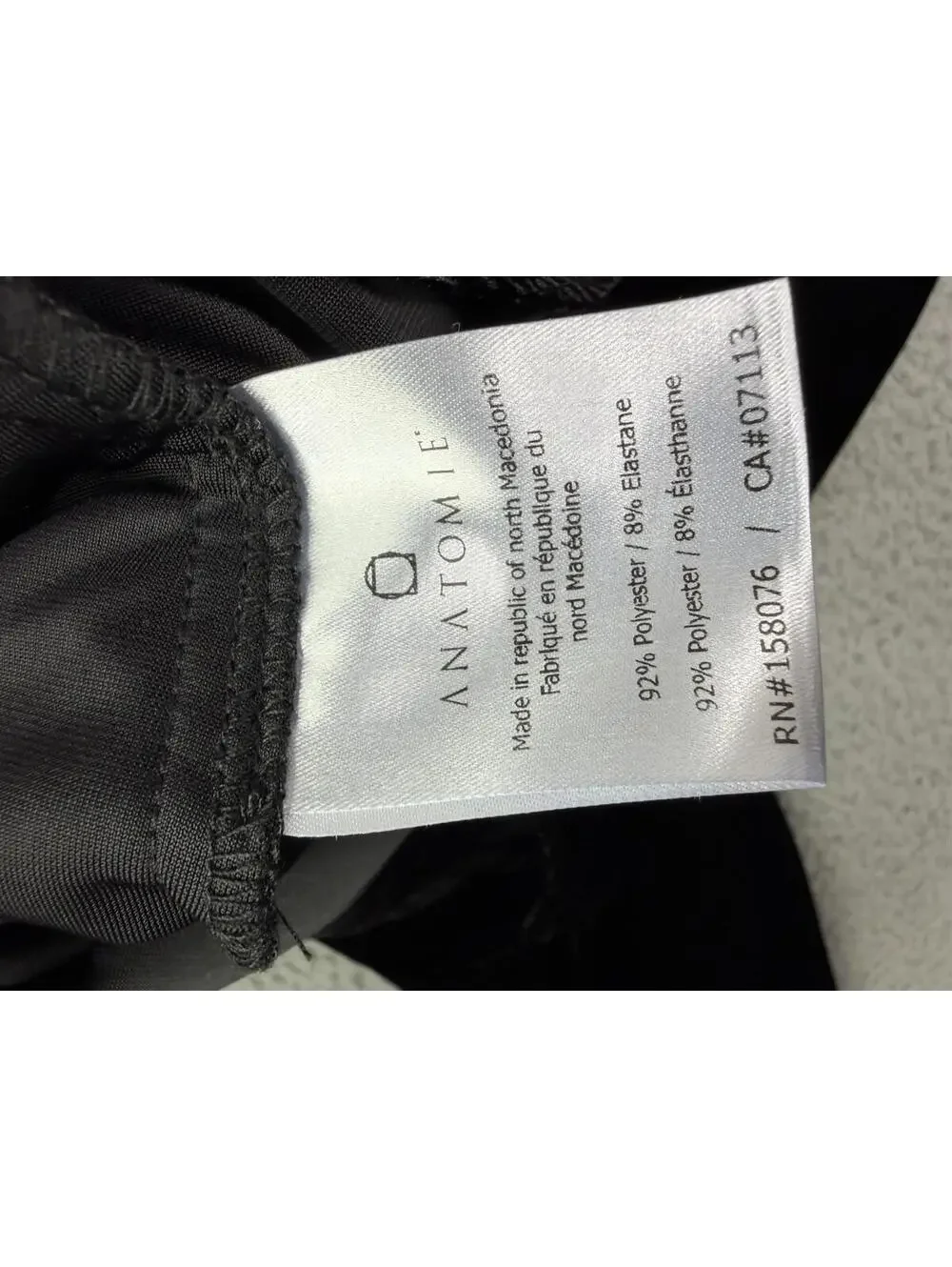 Anatomie Stretch Velvet Slim Leg Black Pants Women's L (34x29) High Rise - Picture 11 of 15